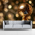 Golden Soccer Trophy Bokeh Mural Wallpaper — Cinematic Celebration Mural Wallpaper - room preview 02