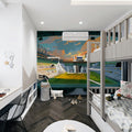 Sunrise Stadium Abstract Mural Wallpaper — Painterly Sport Motif Mural Wallpaper - room preview 02