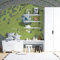 Panoramic Soccer Stadium Mural Wallpaper — Whimsical Sport Scene Mural Wallpaper - room preview 02