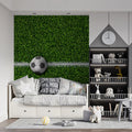 Soccer Pitch Field Mural Wallpaper — Sporty Graphic Minimalist Mural Wallpaper - room preview 02