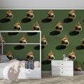 Flaming Soccer Ball Mural Wallpaper — Bold Graphic Sports Print Mural Wallpaper - room preview 02