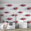 Soccer Ball Ripple Mural Wallpaper — Modern Graphic Sports Pattern Mural Wallpaper - room preview 02
