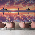Surfer Sunset Reflection Mural Wallpaper — Vibrant Beach Horizon Mural Wallpaper - room preview 02