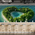 Heart-Shaped Lagoon Island Mural Wallpaper —Tropical Aerial View Mural Wallpaper - room preview 02