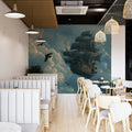 Flying Galleon Fantasy Mural Wallpaper — Epic Sky Adventure Mural Wallpaper - room preview 02