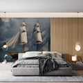 Stormy Seas Tall Ship Mural Wallpaper — Dramatic Marine Art Mural Wallpaper - room preview 02