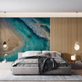 Aerial Turquoise Cove Aerial Mural Wallpaper — Coastal Calm Mural Wallpaper - room preview 02