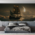 Celestial Galleon Mural Wallpaper — Fantasy Night Sky Decor Mural Wallpaper - room preview 02