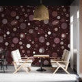Dark Bokeh Dot Mural Wallpaper — Abstract Geometric Decor Mural Wallpaper - room preview 02