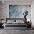 Snowboarder Silhouette Mural Wallpaper — Moody Watercolor Alpine Art Mural Wallpaper - room preview 02