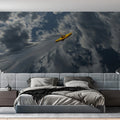 Lone Kayaker Oil Painting Mural Wallpaper — Expressive Water Swirls Mural Wallpaper - room preview 02