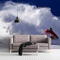 Snowboarder Carving Powder Mural Wallpaper — High-Impact Action Art Mural Wallpaper - room preview 02