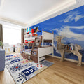 Ski Slope Action Mural Wallpaper — Expressionist Mountain Art Mural Wallpaper - room preview 02