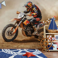 Desert Motocross Dust Trail Mural Wallpaper — High-Octane Action Mural Wallpaper - room preview 02