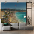 French Riviera Coastline Mural Wallpaper — Vibrant Beach Panorama Mural Wallpaper - room preview 02