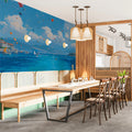 Mediterranean Kite Festival Mural Wallpaper — Coastal Oil Painting Mural Wallpaper - room preview 02