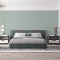 Minimalist Sage Swirl Mural Wallpaper — Fluid Line Art Mural Wallpaper - room preview 02