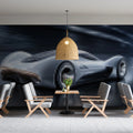 Pixelated Futuristic Supercar Mural Wallpaper — Modern Motion Art Mural Wallpaper - room preview 02