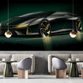 Futuristic Sports Car Sketch Mural Wallpaper —Modern Automotive Art Mural Wallpaper - room preview 02