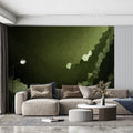 Abstract Olive Green Mosaic Mural Wallpaper — Geometric Earthy Depth Mural Wallpaper - room preview 02