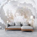 Swirling Hexagon Mosaic Mural Wallpaper — Minimalist Geometric Mural Wallpaper - room preview 02
