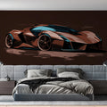 Sportscar Concept Sketch Mural Wallpaper —Artistic Automotive Design Mural Wallpaper - room preview 02