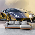 Hypercar Concept Sketch Mural Wallpaper — Automotive Design Art Mural Wallpaper - room preview 02