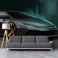 Hypercar Concept Sketch Mural Wallpaper — Automotive Design Art Mural Wallpaper - room preview 02