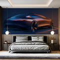 Futuristic Sports Car Sketch Mural Wallpaper —Bold Concept Art Mural Wallpaper - room preview 02
