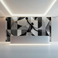 Basketball Dunk Geometric Mural Wallpaper — Dynamic Monochrome Mural Wallpaper - room preview 02