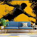 Urban Acrobat Action Silhouette Mural Wallpaper — Splatter Art Mural Wallpaper - room preview 02