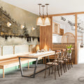Snowy European Cityscape Mural Wallpaper — Vintage Oil Painting Style Mural Wallpaper - room preview 02