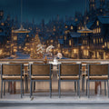 Old European Winter City Mural Wallpaper — Festive Architectural Mural Wallpaper - room preview 02