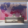 Global Gradient Map Mural Wallpaper — Minimalist World Cartography Mural Wallpaper - room preview 02