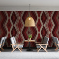 Southwest Geometric Diamond Mural Wallpaper — Earthy Tribal Motif Mural Wallpaper - room preview 02