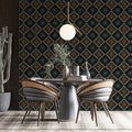 Micro Diamond Tapestry Mural Wallpaper — Dark Jewel Tone Repeat Mural Wallpaper - room preview 02