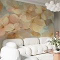 Watercolor Spring Blossom Mural Wallpaper — Soft Pastel Floral Mural Wallpaper - room preview 02
