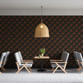 Starry Geometric Pattern Mural Wallpaper — Dark Traditional Motif Mural Wallpaper - room preview 02