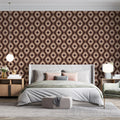 Kilim Diamond Weave Mural Wallpaper — Earthy Geometric Print Mural Wallpaper - room preview 02