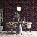 Ottoman Brocade Mural Wallpaper — Traditional Ornate Medallion Print Mural Wallpaper - room preview 02