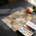 Geometric Woodgrain Cubes Mural Wallpaper — Textured Modern 3D Mural Wallpaper - room preview 02
