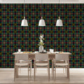 Micro Cross Floral Mural Wallpaper — Traditional Brocade Pattern Mural Wallpaper - room preview 02