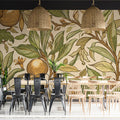 Vintage Pomegranate Etching Mural Wallpaper — Botanical Art Mural Wallpaper - room preview 02