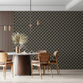 Micro Floral Geometric Lattice Mural Wallpaper — Traditional Detail Mural Wallpaper - room preview 02