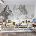 Abstract Canine Profile Mural Wallpaper — Modern Fine Line Art Mural Wallpaper - room preview 02