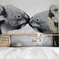 Koala Wireframe Mural Wallpaper — Modern Monochrome Line Art Mural Wallpaper - room preview 02