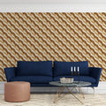 Diagonal Weave Geometric Mural Wallpaper — Earthy Minimalist Mural Wallpaper - room preview 02