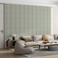 Sculptural Ovoid Column Mural Wallpaper — Modern Sage Green Mural Wallpaper - room preview 02