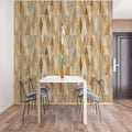 Diamond Weave Wood Grain Mural Wallpaper — Scandi Minimalist Style Mural Wallpaper - room preview 02