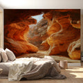 Abstract Grotto Mural Wallpaper — Impasto Oil Painting Style Mural Wallpaper - room preview 02